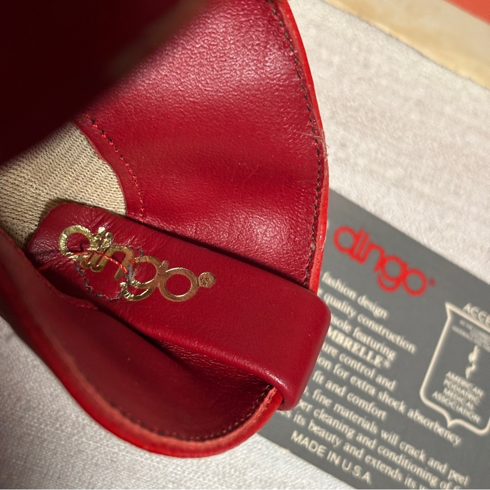 VTG DINGO Outwest Leather RED Inlay Coastal Cowgirl Boots 6.5 line dancing READ! - Picture 8 of 13